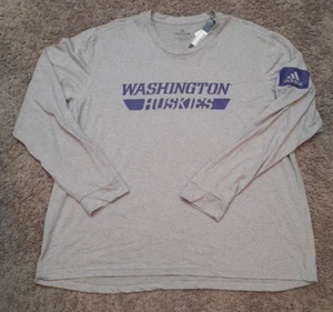 adidas Creator Tee Washington Huskies Long Sleeve Shirt sz 2XL *NEW* - Picture 1 of 4