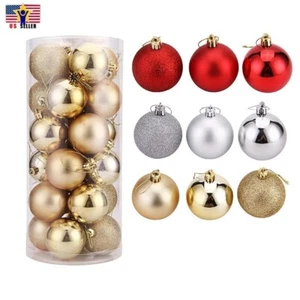Christmas 24ea Tree Balls Bling Sparkle ORNAMENT WREATH 4cm Decoration Lot Bulk - Picture 1 of 9