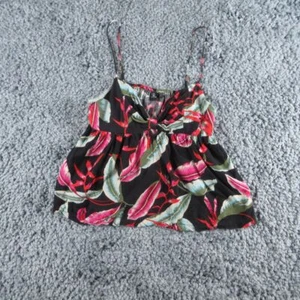 Volcom Shirt Womens Medium Black Red Floral Sleeveless Spaghetti Strap Pullover - Picture 1 of 13