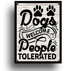 Dogs Welcome Metal Sign Farmhouse Shabby Chic Home Decor Wall Art House Door Pet