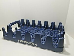 Vintage Blue Pepsi Cola Plastic Crate Carrier Holds 24 20oz Bottles