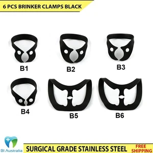 Rubber Dam Clamps Brinker Black Tissue Retractor Gingival Lower Molars Tools New - Imagen 1 de 2