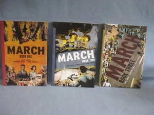 MARCH TRIOLOGY, JOHN LEWIS, ANDREW AYDIN, NATE POWELL, 2013 - 2016 CIVIL RIGHTS - Picture 1 of 7