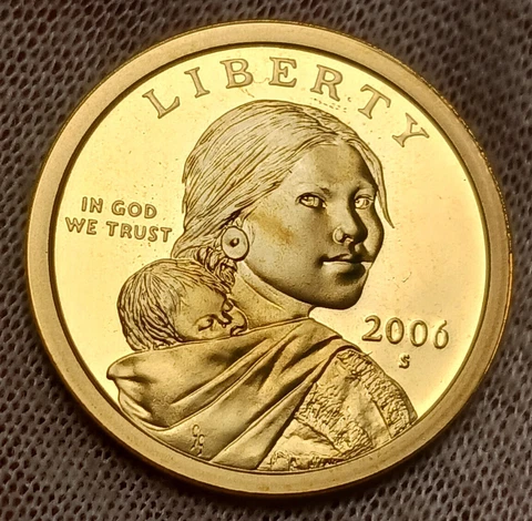 2006-S Sacagawea One Dollar Proof Coin US $1 Native American Cover