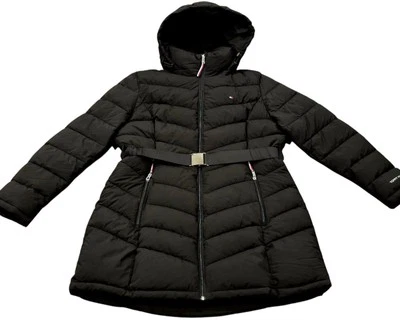 Chaqueta Abrigo Mujer Tommy Hilfiger Cinturón Parka Negra Talla 2XL Foto 1 de 3