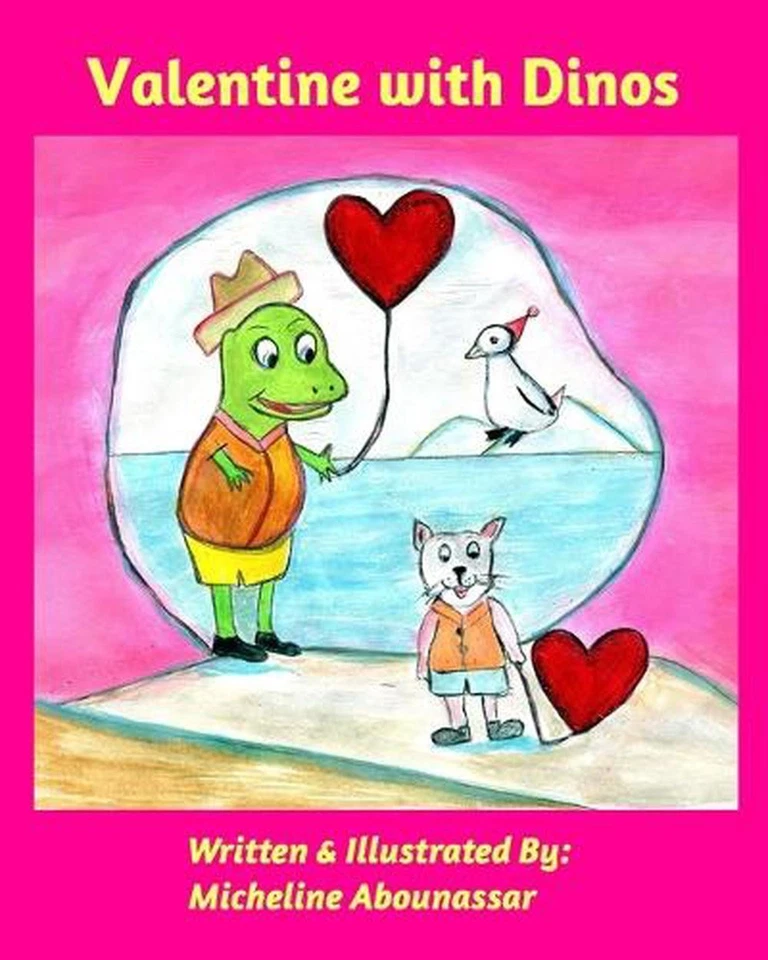 Valentine with Dinos by Micheline Abounassar Paperback Book Foto 1 de 1
