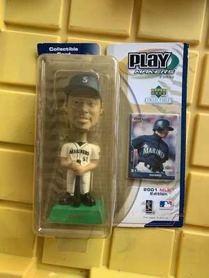 Upper Deck 2001 Playmakers Ichiro Suzuki novato Bobblehead y tarjeta MLB Mariners Foto 1 de 2