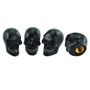 Skull Valve Cap Cool Wheel Tire Air Stem Cover Car Decoration black-1 - Picture 1 of 8