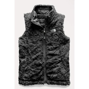 ๐ค The North Face Girls Reversible Fuzzy Fleece Vest โ Size 10/12 โ Black โ EUC - Picture 1 of 7