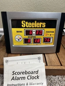 Pittsburgh Steelers Scoreboard Sveglia NFL Mancave Decorazione Insegna Funziona Perfetto - Foto 1 di 10