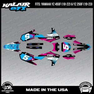 Graphics Kit for Yamaha YZ450F (2018-2022) and YZ250F (2019-23) Turbo - Magenta - Picture 1 of 4