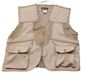 FIELDLINE Hunting Skeet Vest Tan Color Zip Front Lightweight Polyester Men's XL - Picture 1 of 5