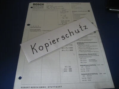 Audi 80 GT ab Bj. 10. 1973  orig. Bosch Testwerte-Blatt - Bild 1 von 2