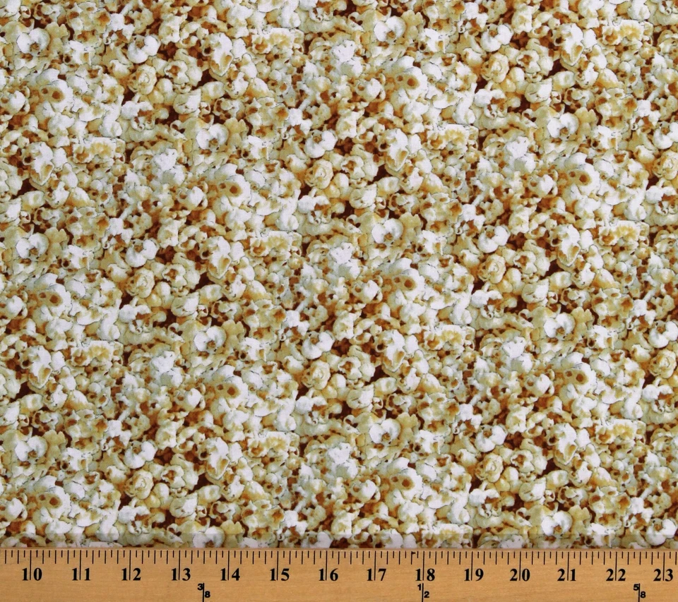 Cotton Popcorn Snacks Food Favorite Foods Fabric Print by the Yard D571.89 - Image 1 of 1