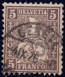 1862-64 Switzerland SC# 43 - Helvetia - Used - Picture 1 of 2