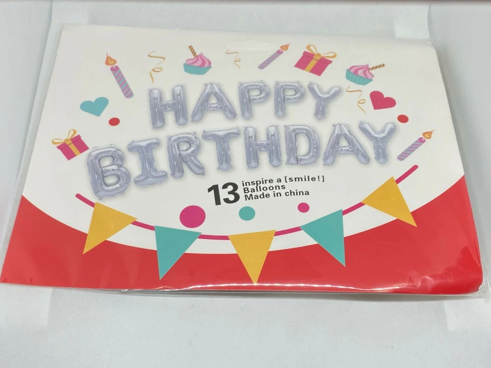 16" Happy Birthday Alphabet Foil Banner Balloons Bunting Party Decoration Letter - Image 1 of 1