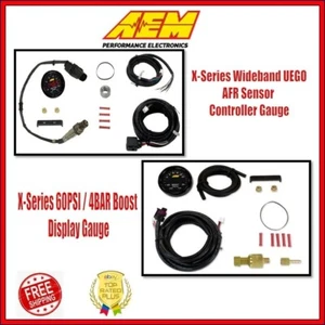AEM 52 mm X-Series Wideband Controller Gauge + 60PSI / 4BAR Boost Display Gauge - Picture 1 of 3