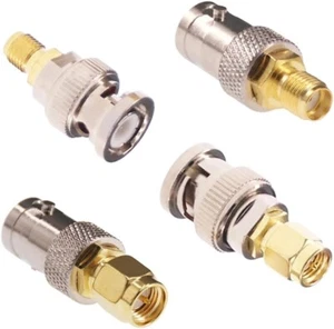 4 Piece BNC Male & Female to SMA Male & Female RF Connector Coaxial Adapter Kit - Picture 1 of 8