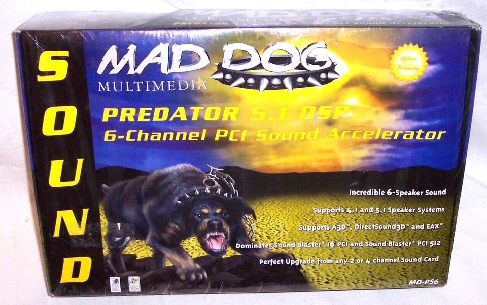 Mad Dog Predator 5.1 DSP PCI Sound Card  Multimedia MD-PS6 New SEALED - Image 1 of 2