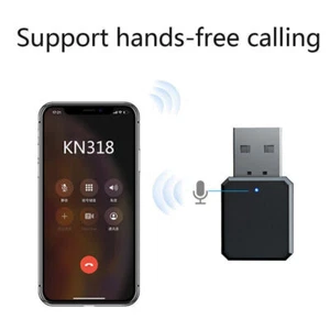 USB Bluetooth 5.1 Musik Stereo Wireless Audio Receiver Adapter Home Auto PC AUX - Afbeelding 1 van 12