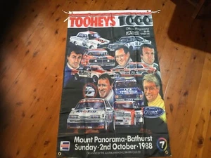 Bathurst 1000 man cave FLAG Moffat brock holden ford print poster wall hanging - Picture 1 of 10