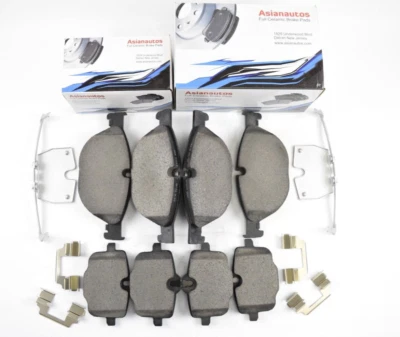 Pastillas de freno delanteras traseras de cerámica Asianautos con herrajes para BMW 650i xDrive 12-18 Foto 1 de 4