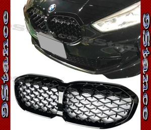 FIT 2020 2021 2019 F40 1 SERIES BRAND NEW BMW DIAMOND GLOSS BLACK KIDNEY GRILLE - Picture 1 of 4