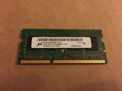 Micron 2GB LAPTOP MEMORY MT8JSF25664HZ-1G4D1 1RX8  PC3-8500S-7-11-B1 - Image 1 of 3