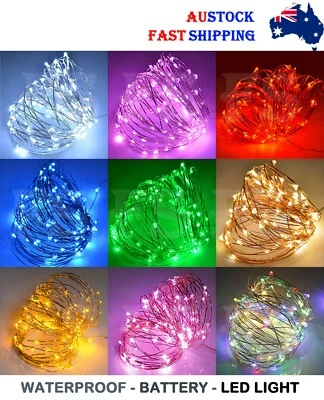 20-100 LED BATTERY POWERED STRING FAIRY LIGHTS COPPER WIRE WATERPROOF XMAS DECOR - Image 1 of 4