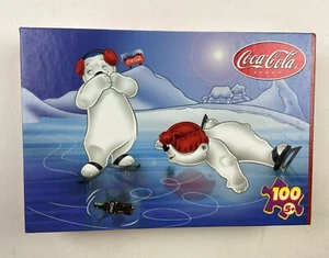 VTG 2002 Coca Cola Polar Bears 100 Pieces Puzzle ~ Spinning Bottle SEALED - Picture 1 of 9