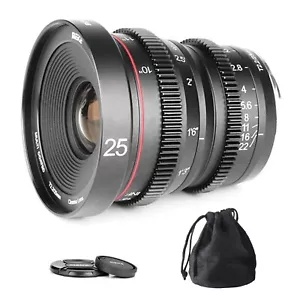 MEIKE 25mm T2.2 Large Aperture Manual Focus Prime Lens for Fujifilm Fuji X-Mount - Picture 1 of 11