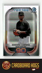 2021 Bowman #BTP-90 Edward Cabrera Miami Marlins Bowman Scouts Top 100 - Picture 1 of 2