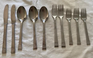 Amere Stainless Flatware Replacement Set 10 Knives Forks Spoons Japan Vtg - Picture 1 of 17