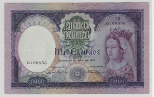 Portugal 1000 Escudos 1961 P.166 XF! - Bild 1 von 2