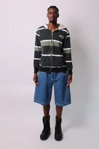 New Vtg Baggy Wide-Leg JNCO Like Denim Flame Jean Shorts - Picture 1 of 11
