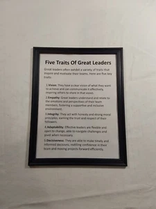 Fünf Merkmale großer Führer Vintage dekorativer schwarzer Wandbehang Rahmen - Bild 1 von 8