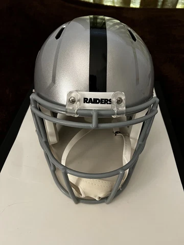 NFL Oakland Raiders Riddell Full Size Replica Speed Helmet, Medium, Silver Cover