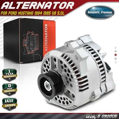 Генератор переменного тока для Ford Mustang 1994 1995 130 А/12 В, вращение по часовой стрелке 6 канавок V8 5,0 л - Изображение 1 из 4