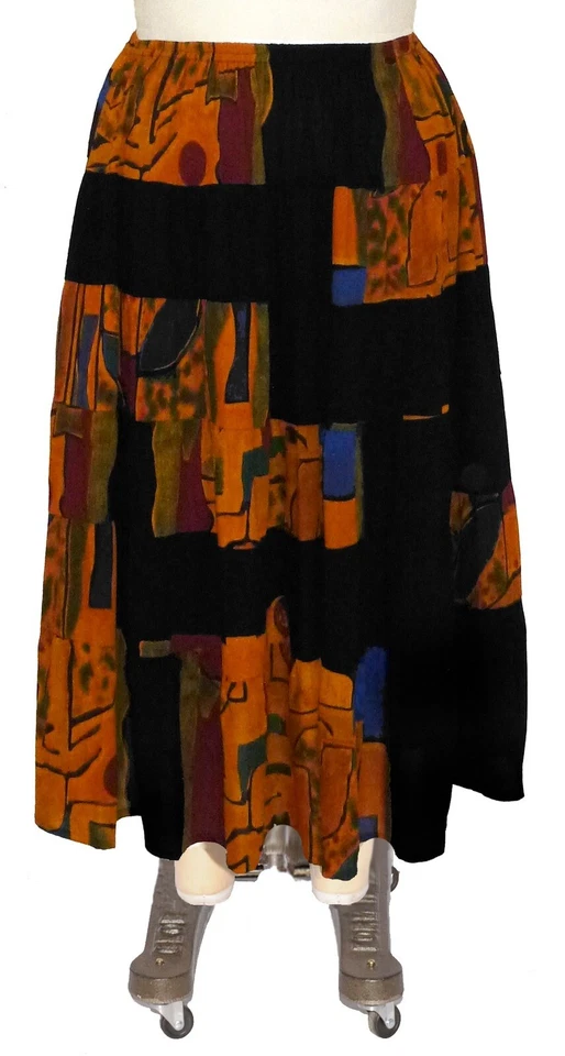 Falda con capas arrugadas TALLA EXTRA We Be Bop Art To Wear Batik PICASSO SÚPER VENTA Foto 1 de 1