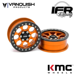 Vanquish 2.2 Aluminum KMC KM237 Riot Beadlock Wheels Orange (2) VPS08065 - Picture 1 of 1