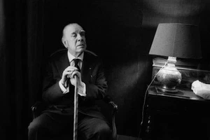 Foto antigua del autor argentino Jorge Luis Borges 21 de octubre de 1977 - Imagen 1 de 1