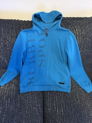 Sudadera con capucha deportiva Burberry para hombre talla L azul Foto 1 de 4
