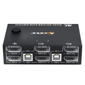 8K Dual Monitor KVM , Displayport 1.4 KVM 2 Monitore 2 Computer 8K 30Hz 42999 - Bild 1 von 7