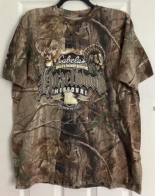 Cabelas Camo T-Shirt Realtree Size 1XL Hazelwood Missouri - Image 1 of 4