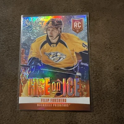 2013-14 PANINI SELECT FIRE ON ICE PRIZMS ROOKIE RED FILIP FORSBERG 02/25 RC - Image 1 of 2