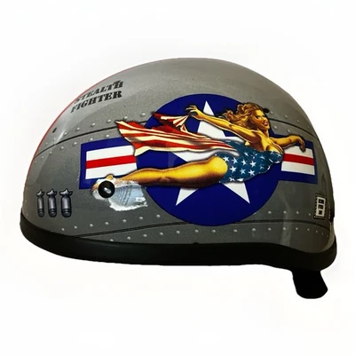 Skid Lids Bomber Pinup Helmet - Silver - Medium - MOTORCYCLE/OFFROAD - Image 1 of 4