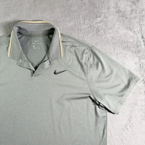 Nike Dri Fit Golf Poloshirt Herren Größe L Grün Gestreift Kurzarm - Bild 1 von 10