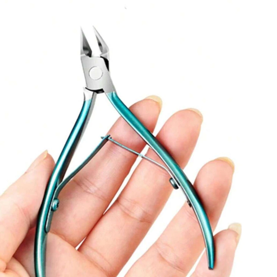 Tijeras de uñas de acero inoxidable, kit de aseo de punta puntiaguda de precisión para uñas Foto 1 de 4