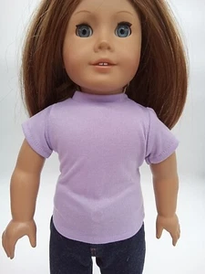 Camiseta lavanda para muñecas American Girl de 18 pulgadas ropa para muñecas manga corta - Imagen 1 de 3