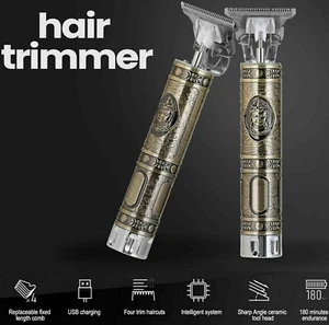 Rasoio vintage elettrico ricaricabile batteria Taglia capelli barba peli USB - Foto 1 di 6
